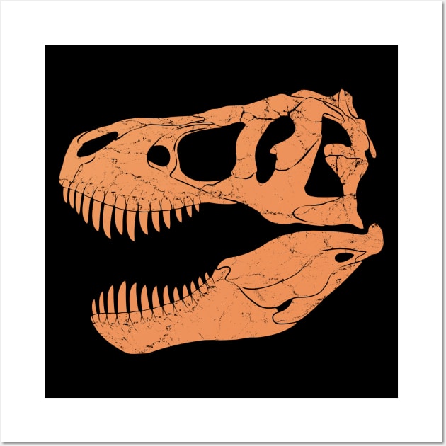 Tyrannosaurus Rex fossil skull Wall Art by NicGrayTees